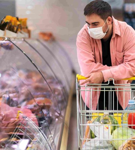 front view man shopping with cart 11zon